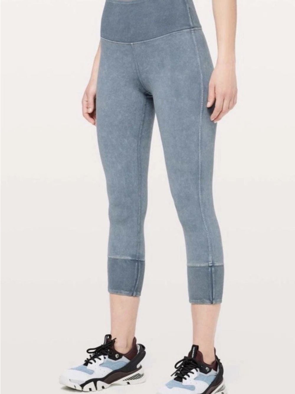 Lululemon Wunder‎ Under Crop 23" Ribbed Washed Blue Moon Leggings